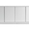 Rangement Miliboo | Buffet Design Finition Blanc Laqu Brillant 4 Portes L180 Cm Como