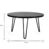 Table Miliboo | Table Basse Ronde Industrielle Bois Manguier Massif Et M Tal Noir L80 Cm Atelier