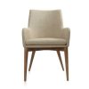 Canap & Fauteuil Miliboo Fauteuil Design | Chaises En Tissu Beige Et Bois Fonc (Lot De 2) Shana