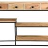 Bureau Miliboo | Console Industrielle Avec Rangements 4 Tiroirs En Bois Massif Et M Tal Noir L115 Cm Grenelle