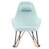 Canap & Fauteuil Miliboo Rocking Chair | Rocking Chair Scandinave En Tissu Menthe L'Eau, M Tal Noir Et Bois Clair Jhene