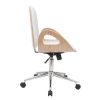 Chaise & Tabouret Miliboo | Chaise De Bureau Roulettes Design Blanc, Bois Clair Et Acier Chrom Glory