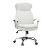 Chaise & Tabouret Miliboo | Fauteuil De Bureau Roulettes Design Blanc Et Acier Chrom Wall Street