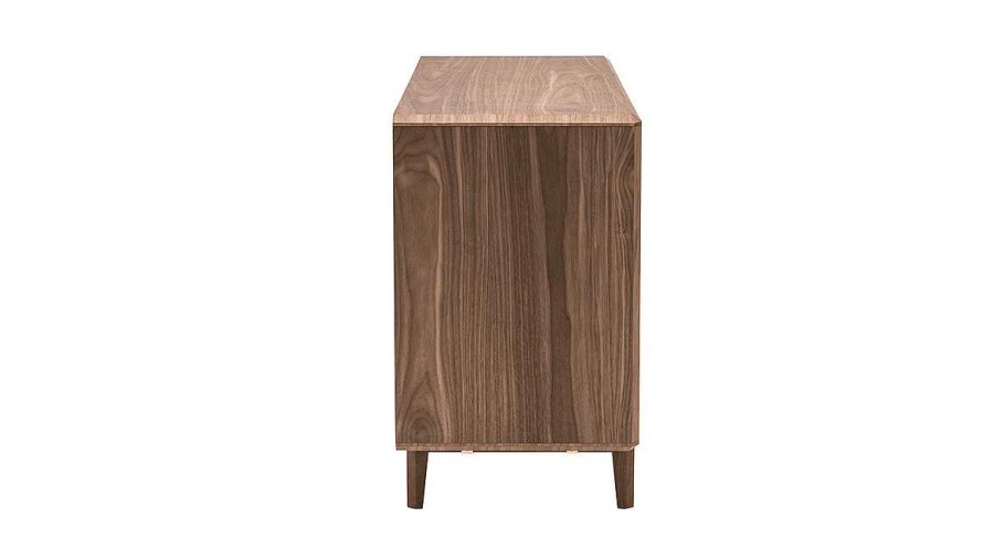 Rangement Miliboo | Commode Vintage En Bois Fonc Noyer 3 Tiroirs L90 Cm Suva