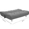 Canap & Fauteuil Miliboo Canap Convertible | Canap Convertible Scandinave 3 Places En Tissu Gris Fonc Et Bois Clair Yumi