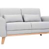 Canap & Fauteuil Miliboo Canap Design | Canap Scandinave 2 Places En Tissu Gris Clair Et Bois Clair Ektor