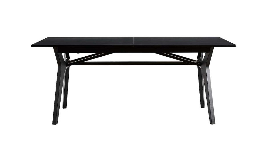 Table Miliboo Table Extensible | Table Extensible Rallonges Int Gr Es Rectangulaire En Bois Noir L180-220 Cm Foster