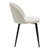 Chaise & Tabouret Miliboo Chaise Design | Chaises En Tissu Effet Laine Boucl E Blanc Cass Et M Tal Noir (Lot De 2) Celeste