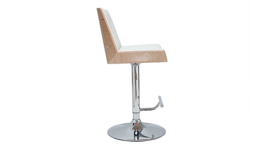 Chaise & Tabouret Miliboo Tabouret De Bar | Tabouret De Bar Design Blanc Et Bois Clair Melkior