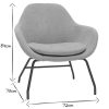 Canap & Fauteuil Miliboo Fauteuil Design | Fauteuil Design En Tissu Effet Velours Gris Et M Tal Noir Mayne