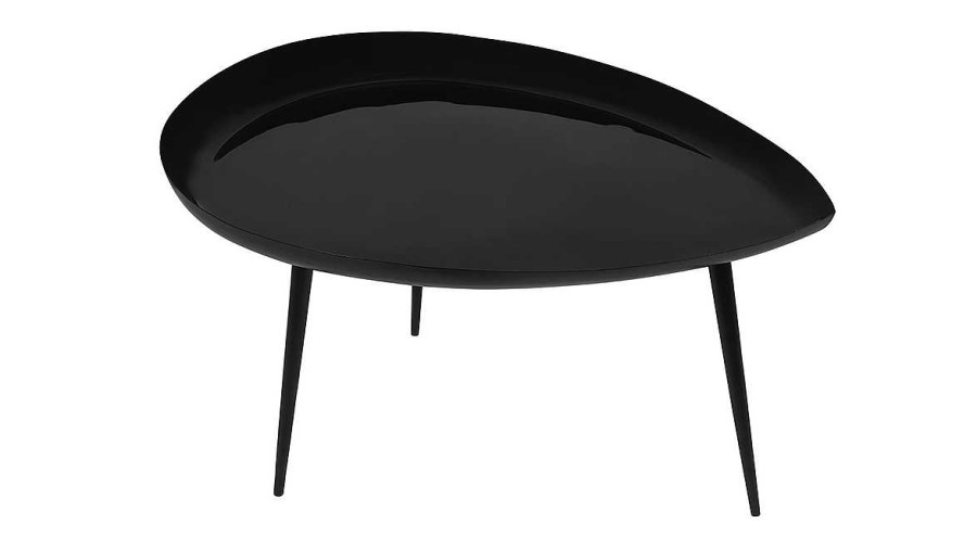 Table Miliboo | Table Basse Design Laqu E En Acier Noir L80 Cm Drop