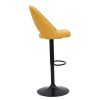 Chaise & Tabouret Miliboo Tabouret De Bar | Tabourets De Bar Relevables Tissu Effet Velours Textur Jaune Moutarde Et M Tal Noir (Lot De 2) Cosette