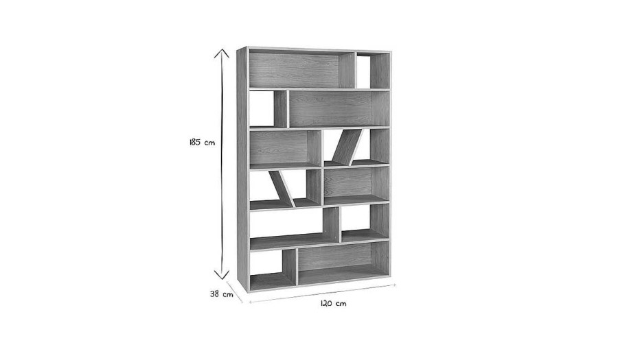 Bureau Miliboo | Biblioth Que Design En Bois Clair L120 Cm Azteque