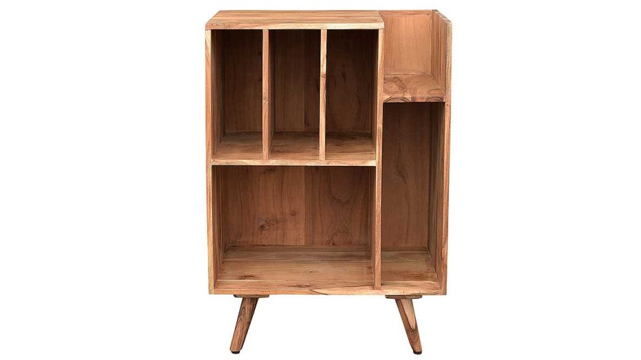 Bureau Miliboo | Meuble De Rangement Vinyles En Bois Massif L65 Cm Virgile