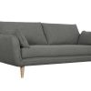 Canap & Fauteuil Miliboo Canap Design | Canap Scandinave 3 Places En Tissu Gris Anthracite Et Bois Clair Creep